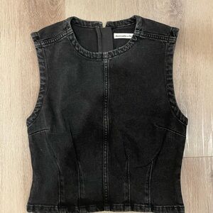 NWOT Abercrombie & Fitch Black Sleeveless Denim Top